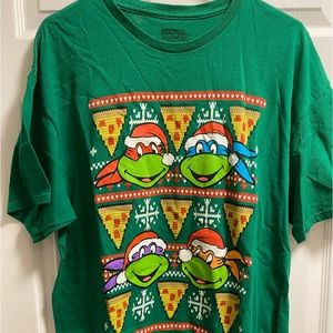XL Christmas ninja turtle t- shirt